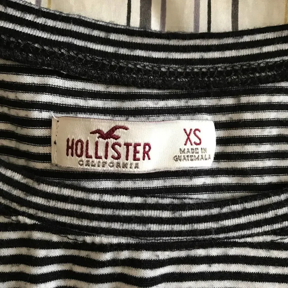 A17). Hollister Kids Hi-Lo Short Sleeve Striped Shirt - Picture 8 of 8